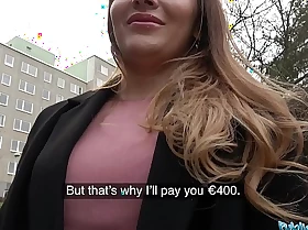 Public agent russian hairless pussy fucked for cash