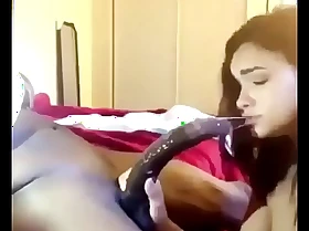 Latin chick sucking big black cock a charge out of prefer a pro