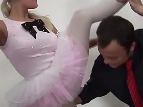 Flexible ballerina gets fisted