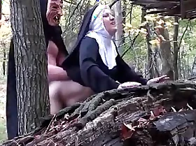 Smoking nun fucked by devil