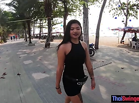 Big ass teen amateur from Thailand made a pornography video approximately big dick tourist