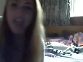 Teen strips & wanks on webcam