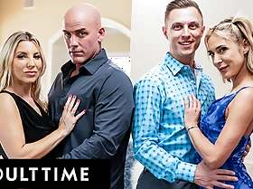 ADULT TIME - Sweltering Swingers Ashley Fires and Aiden Ashley Swap Husbands! Bustling SWAP FOURSOME ORGY!
