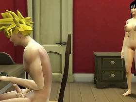 Milk cacha a su hijo gohan masturbándose madre follada delante su marido