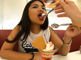 Big ass tiro Thai teen drilled by her boyfriend after having ice cream
