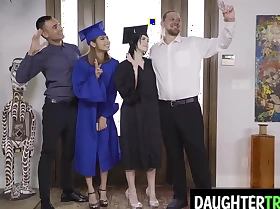 Dads bang their graduating daughters
