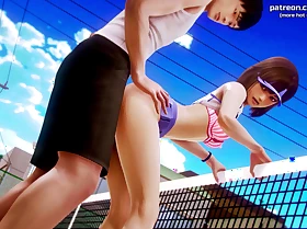 Waifu Academy - Slurps Little 18yo Oriental Stepsister Legal age teenager Creampied By Big Cock Stepbrother At The Tennis Court - #32