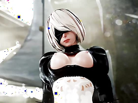 Nier Automata - 2B Riding and Creampied in Camp (4K Animation with Sound)