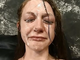 Skinny slut cries voucher brutal face fucking and slapping