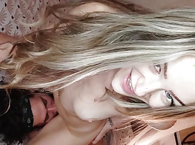 Tiny blonde DaSkinny gets pounded with a fake penis