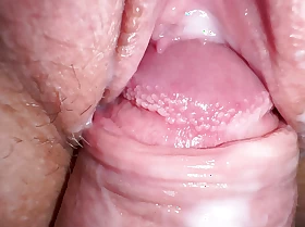 This pussy gets wet from the first touch, Way-out close up creamy fuck