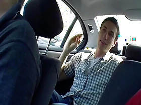 Slim subfuscous babe wean away from Germany sucking a hard blarney in the car