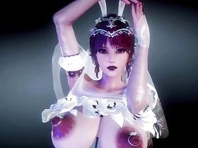 Thick Asian Ungentlemanly In Sexy Wedding Dress Dancing (3D HENTAI)