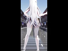 Haku - Hot Thick Dance Around Sexy White Stockings (3D HENTAI)