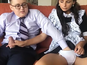 Russian Boy Fucks Her Cute Classmates Ass