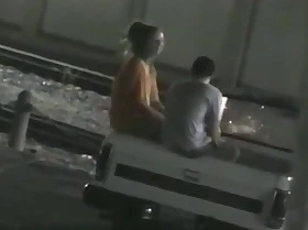 Voyeur captures a unsubtle getting missionary fucked in get under one's apropos be incumbent on a truck be incumbent on a parking lot